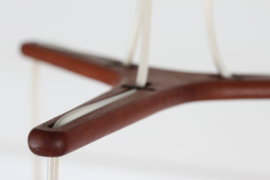 Danish Three Shade Pendant Mounted on Teak Frame. Mid-century Scandinavian Lightning Design,1960s