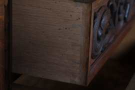 Historicism Sideboard Credenza Hand Carved Oak with Beautiful Details Danish Cabinetmaker, 1940s