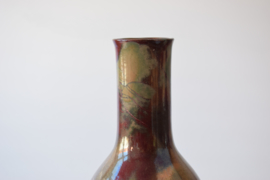 Kähler HAK Denmark Tall Vase Red Lustre Glaze Danish Mid-century Pottery ca 1930s