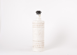 Bitossi Large Table Lamp White Glaze with Shade, Aldo Londi Attributed. Italian Modern Ceramic 1960s