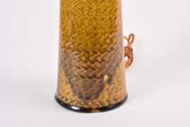 Danish Kähler HAK Table Lamp Amber Yellow Glaze Midcentury Ceramic, 1960s