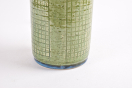 Danish Palshus Table Lamp Grass Green Glaze with Shade, Design Per Linnemann-Schmidt, Model DL 30, Modern Ceramic, 1960s