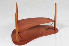 Danish Modern Organically Shaped Coffee Table of Teak and Beech, Denmark Mid-century 1950s