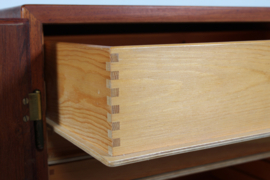 Børge Mogensen Teak Sideboard with China Legs of Oak Made for FDB Møbler 1960s. Mid-century Modern.