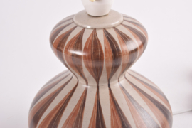 Danish Sculptural Table Lamp with Brown Stripes by Eva & Johannes Andersen 1960s