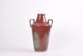 Michael Andersen & Søn Denmark Tall Handled Vase Oxblood & Green Glaze Art Deco Danish Mid-century Ceramic // PRICE UPON REQUEST