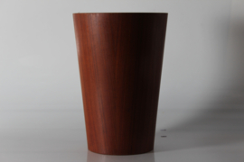 Martin Aberg Conical Wastepaper Basket of Teak Veneer Servex Sweden Tall Version