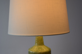 Danish Palshus Table Lamp Grass Green Glaze with Shade, Design Per Linnemann-Schmidt, Model DL 30, Modern Ceramic, 1960s