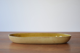 Nils Kähler for Kähler / HAK Huge Oblong Dish Amber Yellow Glaze Danish Mid-century Ceramic 1960s