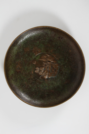 Danish Tinos Art Deco Bronze Dish with Relief - H. C. Andersen  Denmark 1940-50s.