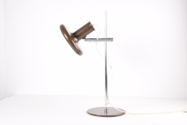 Fog & Mørup "Optima" Desk Table Lamp in Brown & Chrome. Design Hans Due. Danish Modern Lighting 1970s