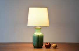 Kähler Table Lamp Green with Brown Stripes Danish Mid-century Ceramic Lighting // PRICE UPON REQUEST