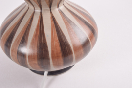 Danish Sculptural Table Lamp with Brown Stripes by Eva & Johannes Andersen 1960s