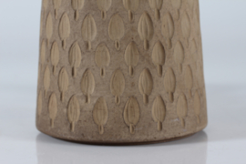 Einar Johansen Unglazed Ceramic Table Lamp with Embossed Leaves, Denmark, 1960s