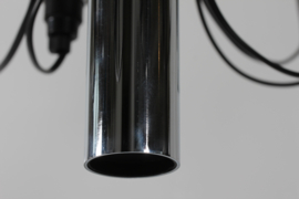 Large Gino Sarfatti 30 Armed Chrome Chandelier Model 2097 Made by Flos, 1980s