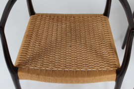 N. O. Møller Pair of Armchairs No. 62 of Mahogany Made by J.L. Møller in Denmark. Danish Modern 1960s.