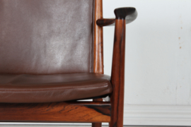 Kai Lyngfeldt Larsen set of 14 Danish Modern Conference Chairs of Rosewood and Leather Upholstery Denmark 1960