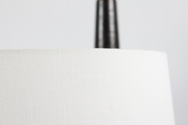 Danish Mid-century Palshus Tall Mocha Brown Table Lamp with New Lampshade, 1960s Mid-century Modern Ceramics