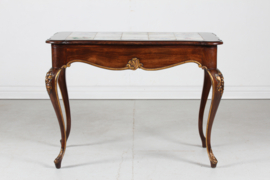 Kähler Rococo Style Table with Zodiac Signs Tiles by Jens Thirslund, Denmark 1930s
