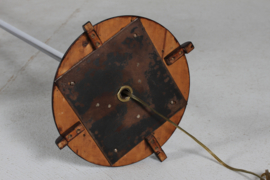 Danish Art Deco Floor Lamp 1930s of Crome Metal and Dark Wood with New Shade. Danish Mid-century Lightning