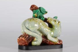 Gunnar Nylund Animal Sculpture of Weasel in Nature for Rörstrand Sweden, 1960s