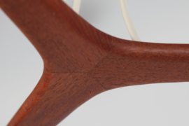Danish Three Shade Pendant Mounted on Teak Frame. Mid-century Scandinavian Lightning Design,1960s