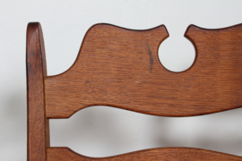 Set of 6 Danish Henning Kjærnulf Chairs for EG Furniture. Made of Solid Oak with New Sheepskin, 1970s. Danish Modern Furniture.