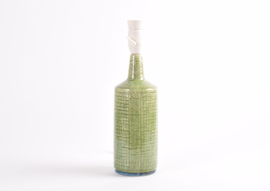 Danish Palshus Table Lamp Grass Green Glaze with Shade, Design Per Linnemann-Schmidt, Model DL 30, Modern Ceramic, 1960s