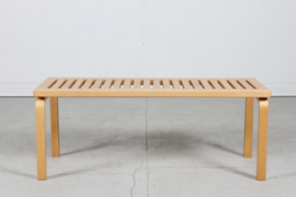 Vintage Alvar Alto Low Bench 153A of Birch by Artek in Finland 1980s.