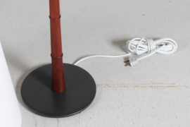 Danish Modern 1960s Vintage Floor Lamp of Teak with Black Metal Foot and New Shade