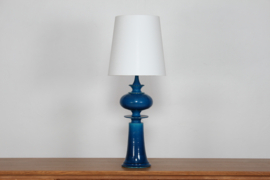 H. A. Kähler Extra LARGE Sculptural Table Lamp by Poul Erik Eliasen, Turquoise Glaze. Danish Modern Ceramic 1970s.