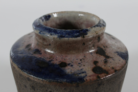 Danish Studio Ceramic Vase by Chris Moes Earthen Colors with Speckles of Black and Purple, 1970s Danish Mid-century Ceramics.