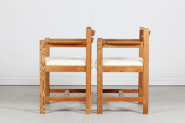 Børge Mogensen 2 Armchairs of Pine Model Asserbo No. 503 for Karl Andersson, Sweden 1970s. Scandinavian Modern