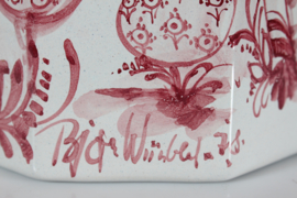HUGE Bjørn Wiinblad Table Lamp, Hand-painted in 1978 with New Shade, Denmark