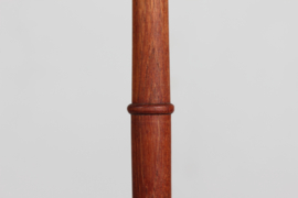 Danish Modern 1960s Vintage Floor Lamp of Teak with Black Metal Foot and New Shade