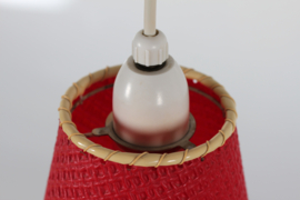 Danish Three Shade Pendant Mounted on Teak Frame. Mid-century Scandinavian Lightning Design,1960s