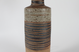 Sold - Large Tue Poulsen Rustic Stoneware Table Lamp 1970s Denmark with New Shade. Danish Modern Lightning.
