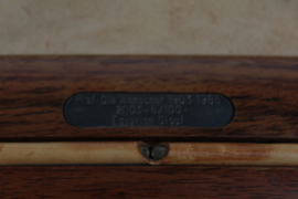 Ole Wanscher Egyptian Stool Model PJ-2000 of Rosewood, Seat of Cognac Colored Leather by Danish PJ Møbler in 2003.