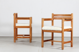 Børge Mogensen 2 Armchairs of Pine Model Asserbo No. 503 for Karl Andersson, Sweden 1970s. Scandinavian Modern