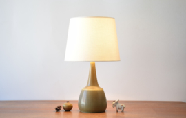 Incl New Lampshade PALSHUS Table Lamp Olive Green / Khaki Haresfur Glaze Danish Mid-century Ceramic Lighting // PRICE UPON REQUEST