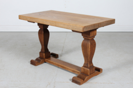 SOLD - Danish Handcrafted Henning Kjærnulf Style Brutalist Coffee Table of Solid Oak 1940s.