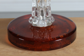 Carl Fagerlund Tall Vintage Lamp of Glass for Orrefors, Sweden, 1960s. Scandinavian Modern Lightning