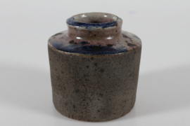 Danish Studio Ceramic Vase by Chris Moes Earthen Colors with Speckles of Black and Purple, 1970s Danish Mid-century Ceramics.