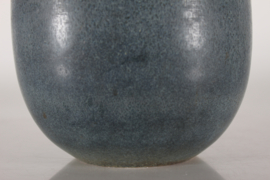 Very Tall Carl-Harry Stålhane Drop Shaped Table Lamp by Rörstrand, Sweden 1960s. Bluish-green Hare´s Fur Glaze and New Shade.