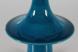 Danish Kähler + Poul Erik Eliasen Style Sculptural Table Lamp Turquoise Blue Mid-century 1960s