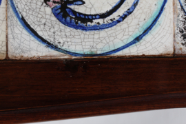 Kähler Rococo Style Table with Zodiac Signs Tiles by Jens Thirslund, Denmark 1930s
