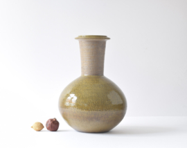 Unique Danish Nils Kähler HAK Floor Vase Amber Yellow Glaze, Ceramic 1960s, 48 cm / 19" Tall