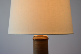 Danish Kähler HAK Table Lamp Brown with Amber Yellow Glaze, Midcentury, 1960s