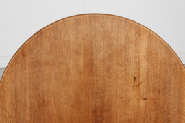 SOLD - Brutalist Round Coffee Table of Solid Oak in Axel Einar Hjorth Style 1950s. Mid-century Danish Modern.