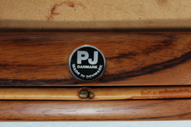 Ole Wanscher Egyptian Stool Model PJ-2000 of Rosewood, Seat of Cognac Colored Leather by Danish PJ Møbler in 2003.
